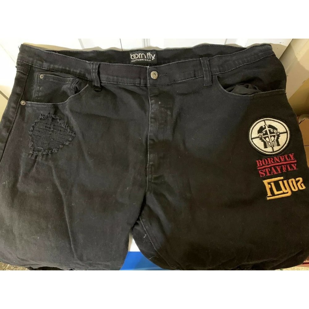 born fly stay fly Men’s Sz‎ 46 x 32 black jeans pants